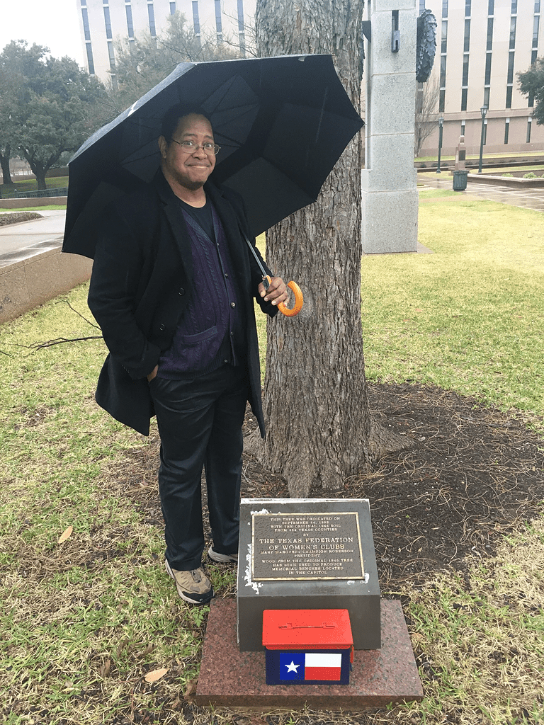 Marcellus Cadd poses for a photo after completing the Texas County Challenge
