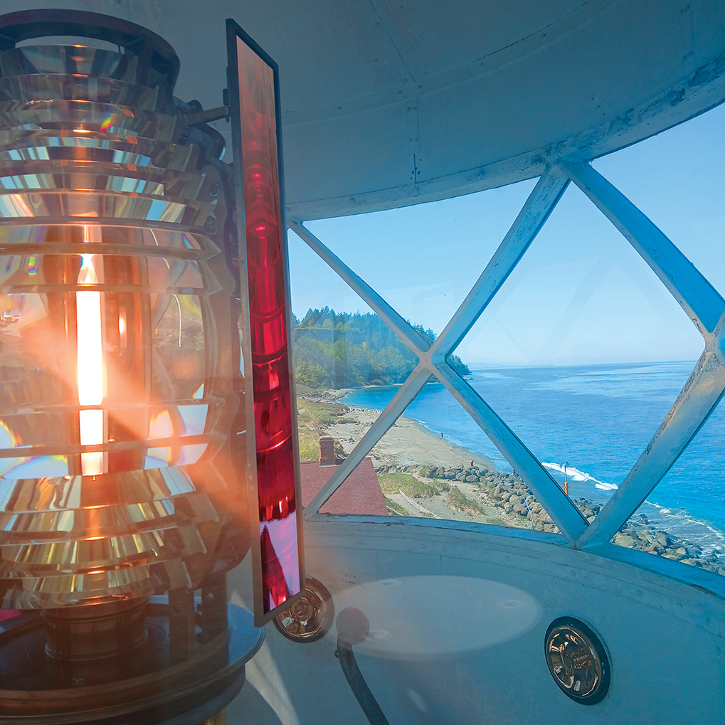A view from inside the Lantern Room at Point Wilson Light.